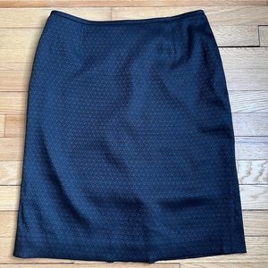 Navy blue patterned pencil skirt size 6
